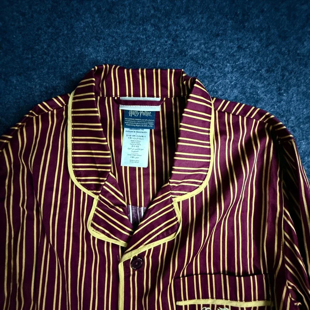 Harry Potter Gryffindor Pajama Set Pottery Barn Teen‎ Small Burgundy Gold Cotton